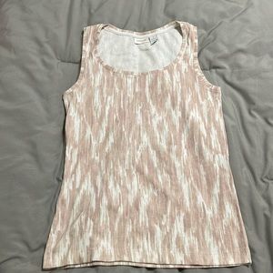 Pink and white chicos tank top.